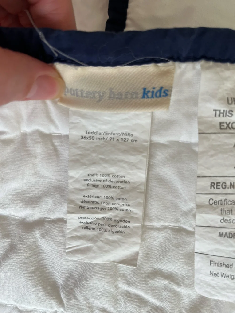 Baby Whale Quilted Blanket in White and Teal - Pottery Barn Kids